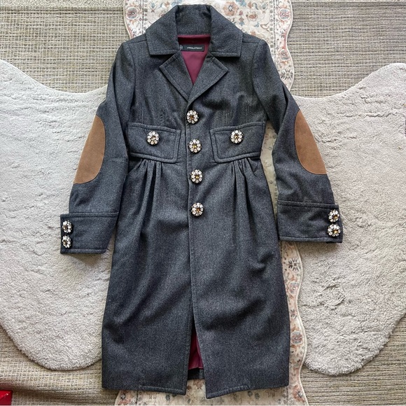 DSQUARED2 Gray Coat with Embellished Buttons - Picture 7 of 13
